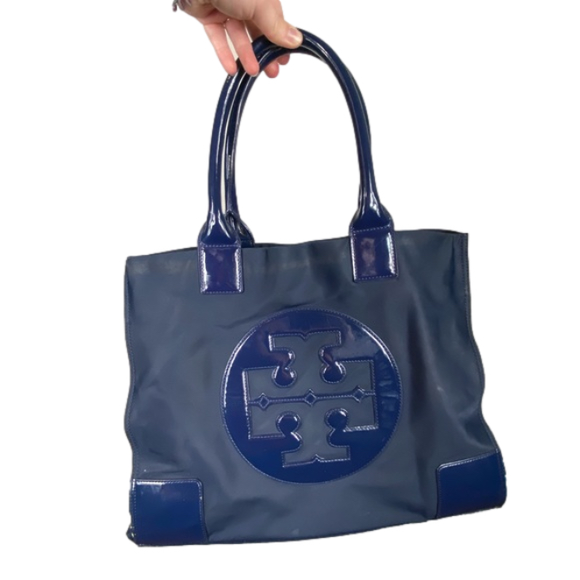 Tory Burch Handbags - Tory Burch Ella Tote Purse Shoulder Bag Navy Blue Style # 90479